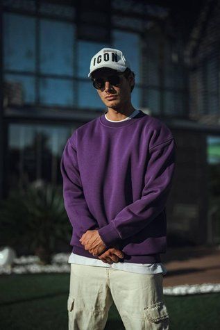 Мужской свитшот BS, оверсайз, на флисе, svt108 svt108 фото