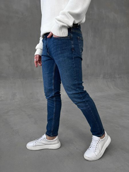Чоловічі джинси темно-сині slim fit CJ1537 фото