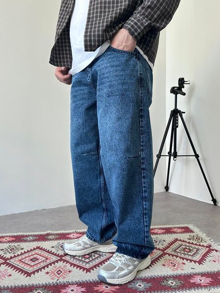 Чоловічі джинси Baggy Barrel сині обʼємного крою BJ2956 фото
