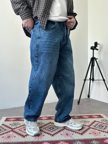 Чоловічі джинси Baggy Barrel сині обʼємного крою BJ2956 фото