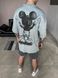 Чоловіча оверсайз футболка Usual Suspect Mickey Mouse сіро-зелена MM284 фото 3