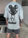 Чоловіча оверсайз футболка Usual Suspect Mickey Mouse сіро-зелена MM284 фото 5