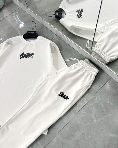 Чоловічий бавовняний комплект футболка + штани oversize KP150L фото