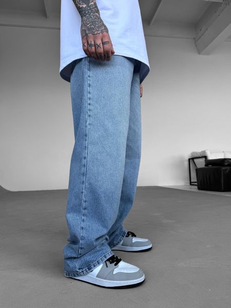 Чоловічі джинси Baggy блакитні широкого крою DF2254/20 фото