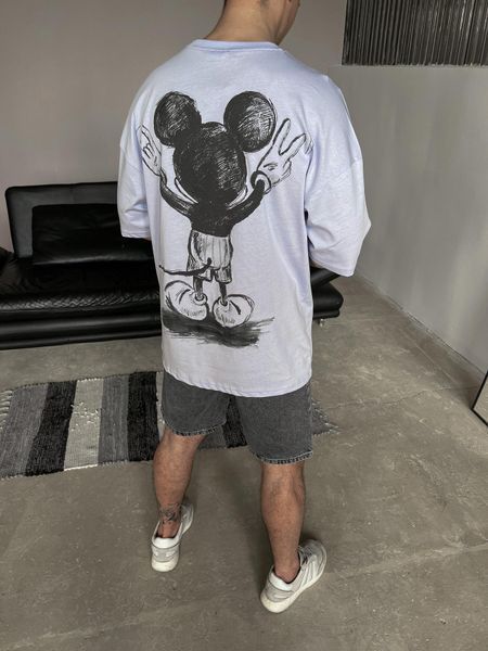 Чоловіча оверсайз футболка Usual Suspect Mickey Mouse світло-лілова MM283 фото