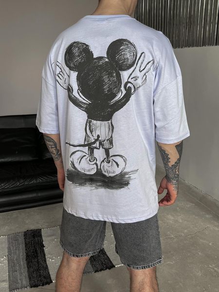 Чоловіча оверсайз футболка Usual Suspect Mickey Mouse світло-лілова MM283 фото