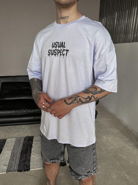Чоловіча оверсайз футболка Usual Suspect Mickey Mouse світло-лілова MM283 фото