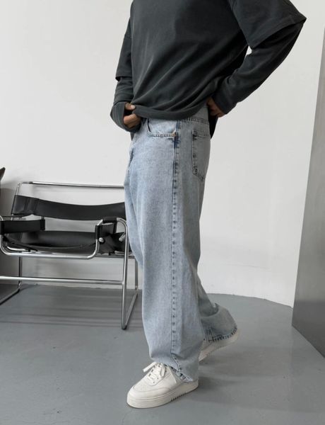 Чоловічі джинси Baggy блакитні широкого крою SK2829/410 фото