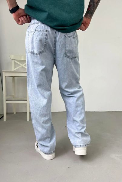 Чоловічі штани Baggy блакитні, бавовна з еластаном WE2851/6 фото
