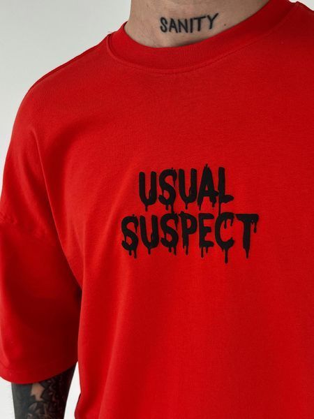 Чоловіча оверсайз футболка Usual Suspect Mickey Mouse червона MM282 фото