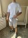 Чоловічий комплект: шорти з рваними швами сірий меланж + Футболка оверсайз біла RD365/RD373 фото 7